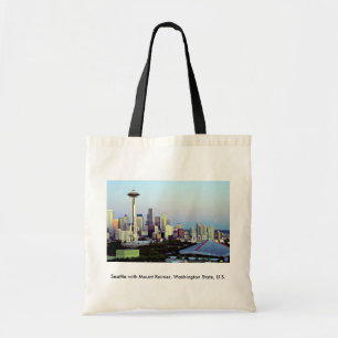 Tote Bag Seattle avec le mont Rainier, l'état de