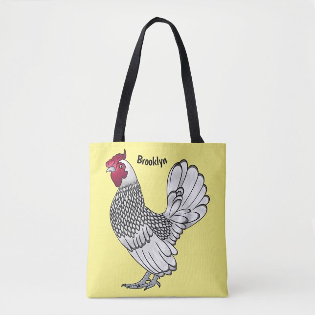 Tote Bag Sebright chicken cartoon illustration (Devant)