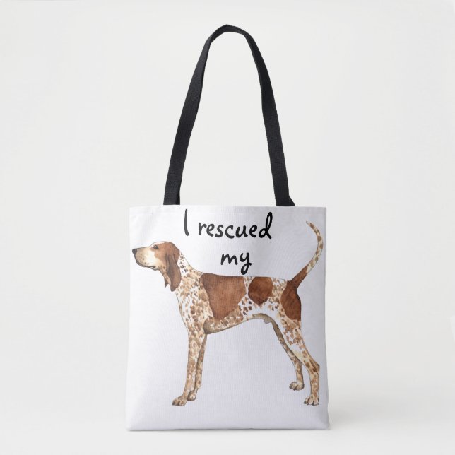 Tote Bag Secourir American English Coonhound (Devant)