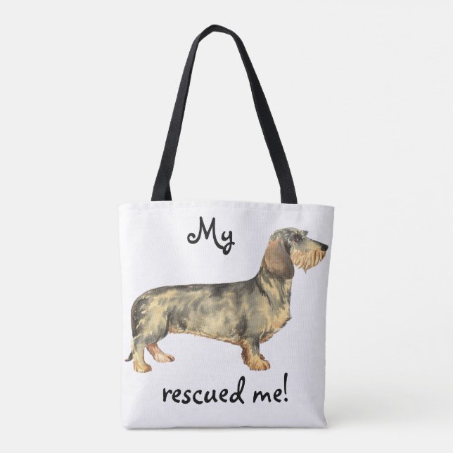 Tote Bag Secourir Dachshund À poils durs (Dos)