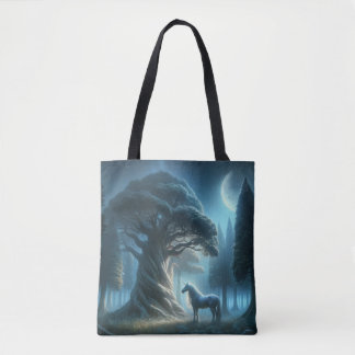 Tote Bag Secrets de Whispering : Unicorne et les arbres anc
