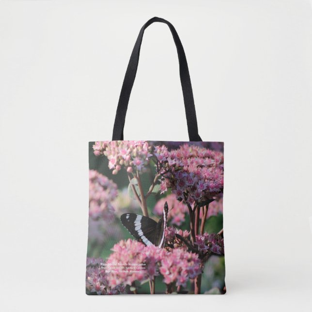 Tote Bag Sedum de Matrona d'amiral blanc papillon (Devant)