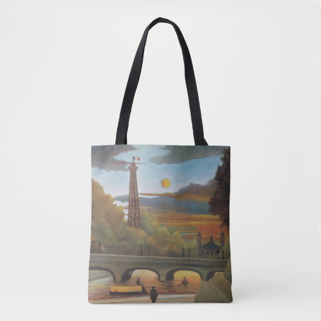 Tote Bag Seine et Tour Eiffel au coucher du soleil par Henr (Devant)