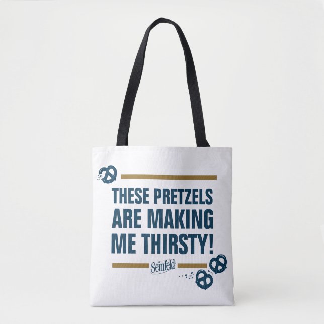 Tote Bag Seinfeld | Graphique de typographie "Ces Pretzels" (Devant)