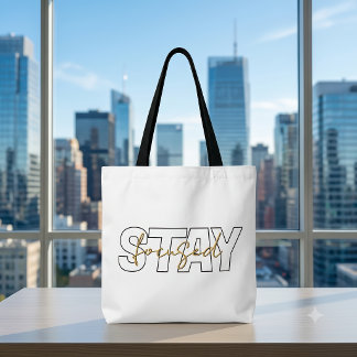 Tote Bag Séjour personnalisé Restez concentré Typographie m