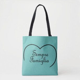 Tote Bag Sempre Famiglia Italien "Toujours Famille" Coeur