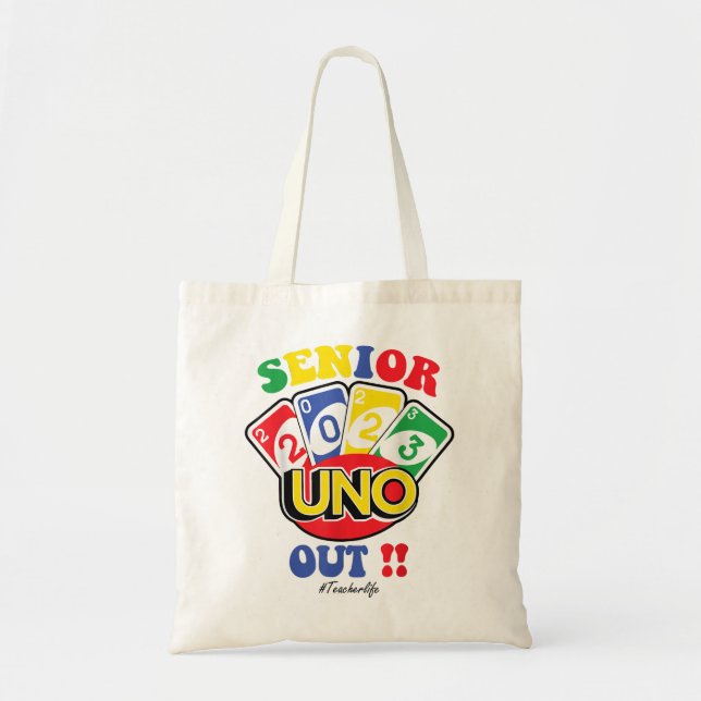 Tote Bag Senior 2023 uno out Funny Class Of 2023 (Devant)