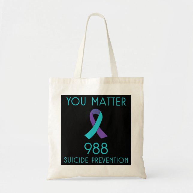 Tote Bag Sensibilisation au suicide - 988 Chemise - Prévent (Devant)