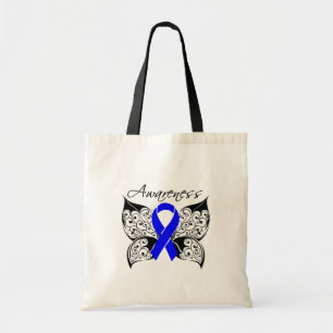 Tote Bag Sensibilisation aux papillons de tatouage - Cancer