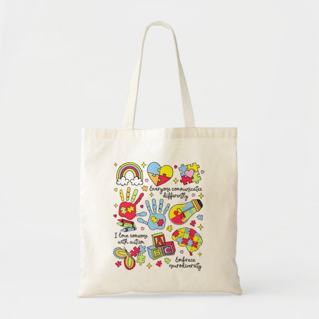 Tote Bag Sensibilisation sur l'autisme Embrasser la diversi (Devant)