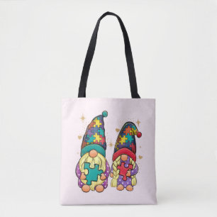 Tote Bag Sensibilisation sur l'autisme Gnome Couple