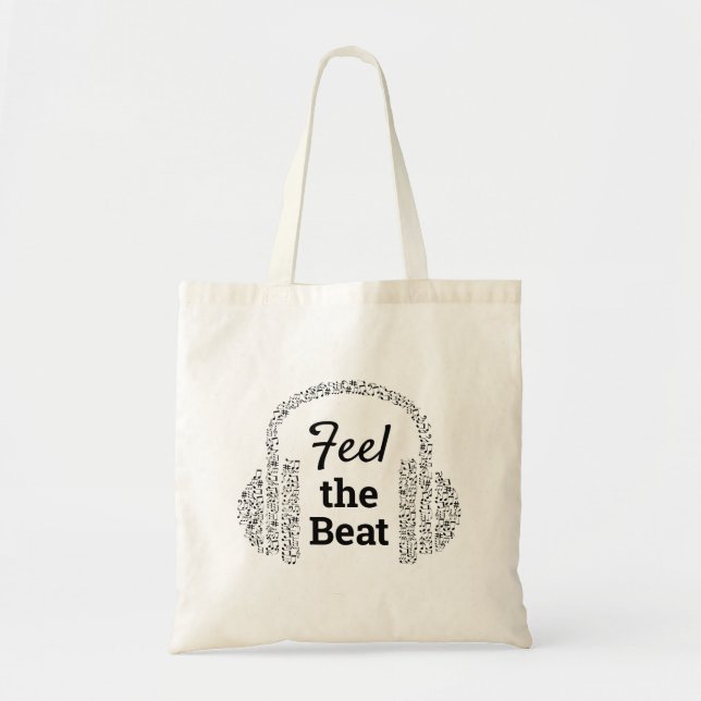 Tote Bag Sentez le casque de musique battante moderne (Devant)