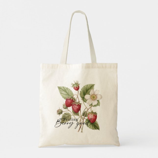 Tote Bag Sentiment Berry Bonne fraise rouge Romantique Flor (Dos)