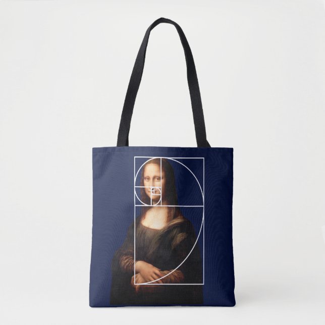 Tote Bag Séquence Leonardo da Vinci Mona Lisa Fibonacci (Devant)