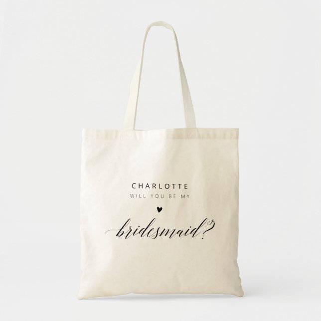 Tote Bag Seras-tu ma demoiselle d'honneur ? Proposition élé (Devant)