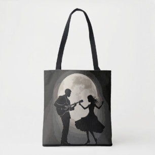 Tote Bag Sérénade sur la Lune : Silhouette Romance Danse