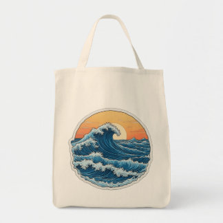 Tote Bag Serene Blue Ocean Waves Coastal Art