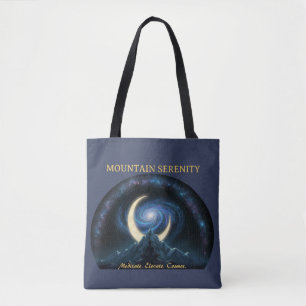 Tote Bag Sérénité Montagnarde Méditation Cosmique. Lune Cro