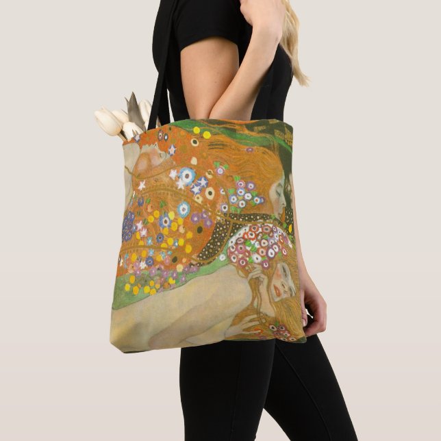 Tote Bag Serpents d'eau II par Gustav Klimt, Art Nouveau (De près)