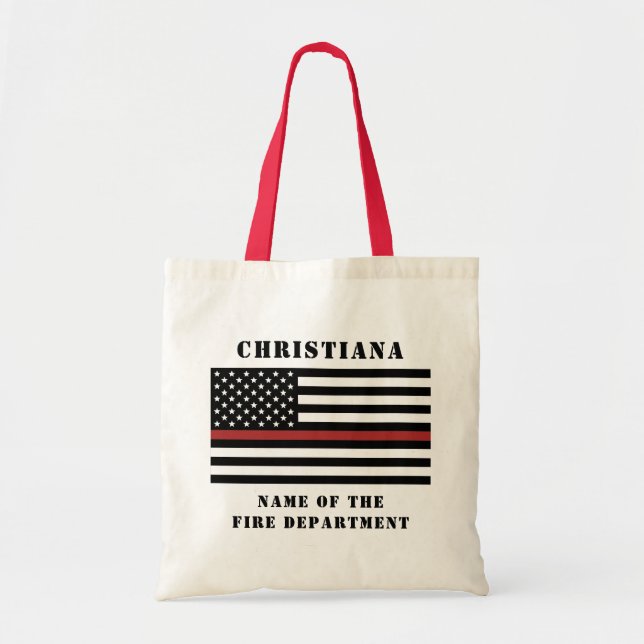 Tote Bag Service d'incendie de la ligne rouge mince (Devant)