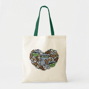 Tote Bag Sésame Sésame Oscar the Grouch Doodle Heart