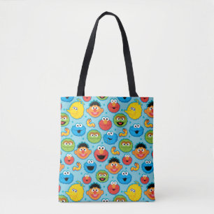 Tote Bag Sesame Street Façades Motif sur Blue