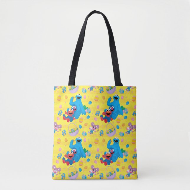 Tote Bag Sesame Street Pâques Motif de panier (Devant)