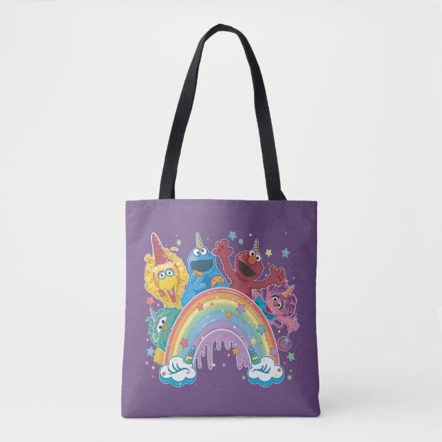 Tote Bag Sesame Street Unicorn Arc-en-ciel (Devant)
