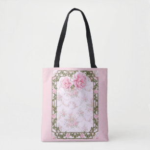 Tote Bag Shabby Chic Pretty Peonies