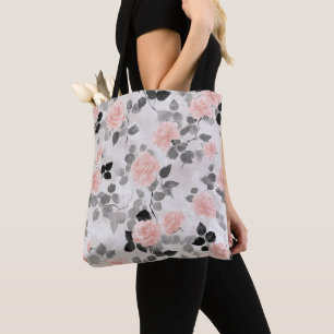Tote Bag Shabby Chic Vintage Floral Roses Roses