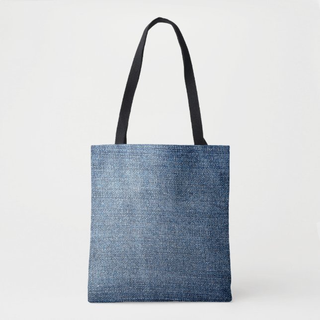 Tote Bag Shabby denim texture for background. Blue jeans (Devant)