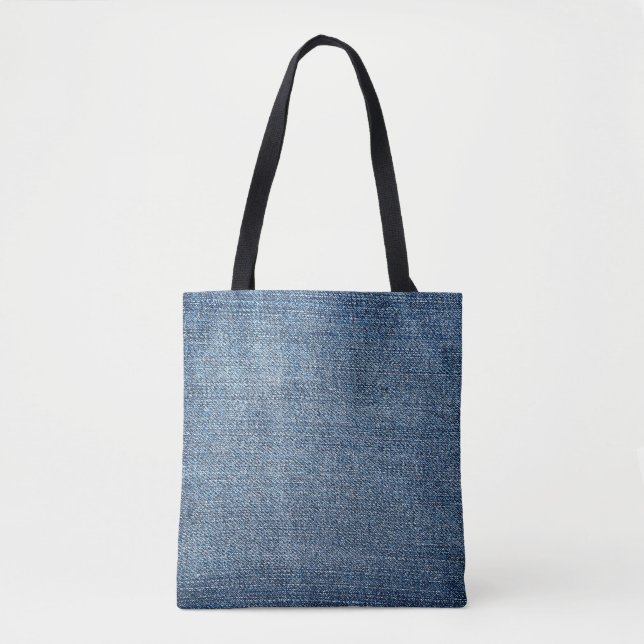Tote Bag Shabby texture denim pour arrière - plan. Jeans bl (Devant)