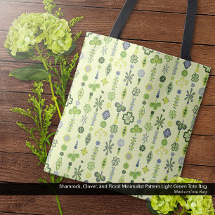 Tote Bag Shamrock Clover minimaliste moderne Motif Jaune