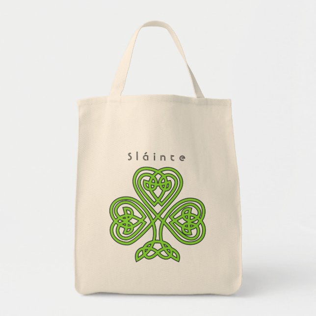 Tote Bag Shamrock de design celtique Saint Patrick's Day Sa (Devant)