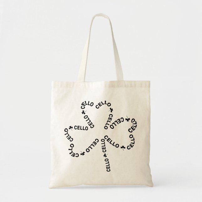 Tote Bag Shamrock de texte de cello (Devant)