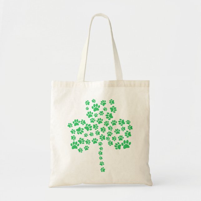 Tote Bag Shamrock Empreinte de patte de chien (Devant)