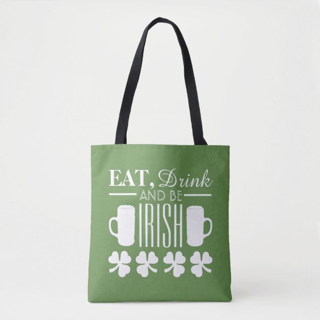 Tote Bag Shamrock et bière (Devant)