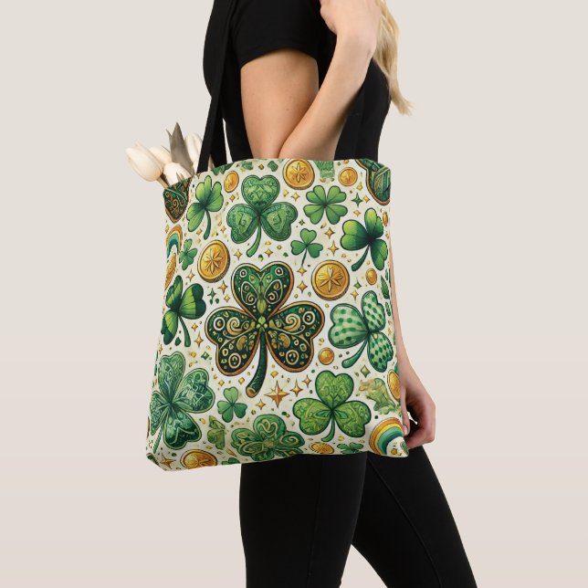 Tote Bag Shamrock irlandais et Gold St. Patrick's Day (De près)