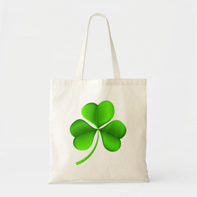 Tote Bag Shamrock Vert Sur Btcnt Blanc (Devant)