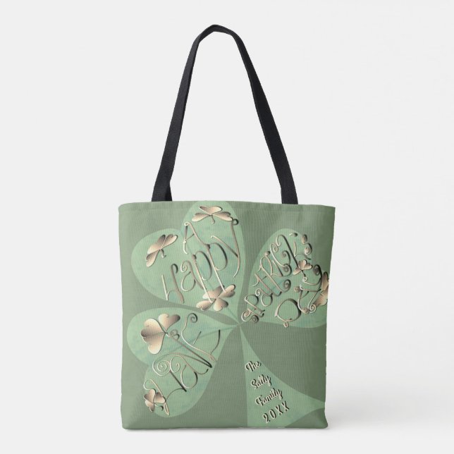 Tote Bag Shamrocks de la Saint Patrick (Dos)
