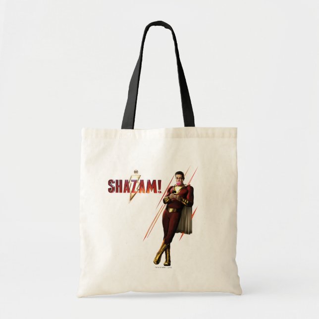 Tote Bag SHAZAM ! | Shazam soufflant la bulle gomme (Devant)