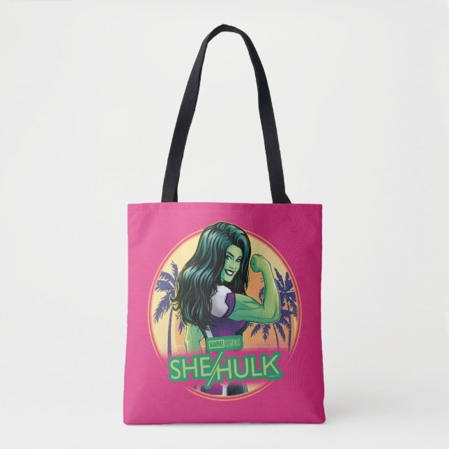 Tote Bag She-Hulk Retro Palm Tree Graphic (Devant)
