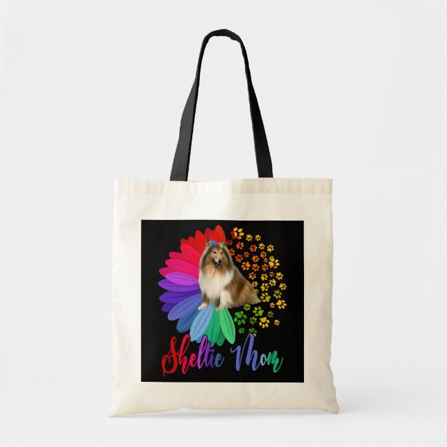 Tote Bag Sheltie Maman A Half Sunflower Sheltie Amoureux de (Devant)
