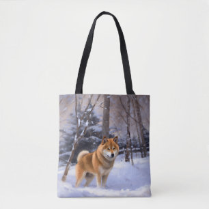 Tote Bag Shiba Inu Qu'il neige Noël