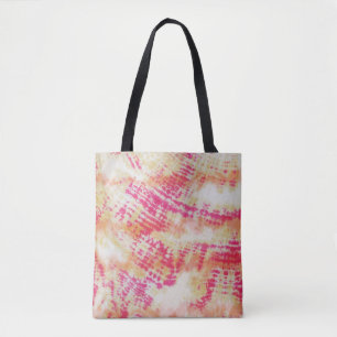 Tote Bag Shibori rose Orange Tie Dye Motif de tissu Boho