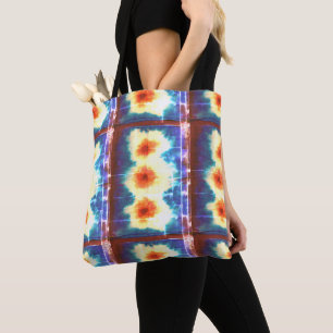 Tote Bag Shibori Tie Dye Fabric Motif Boho