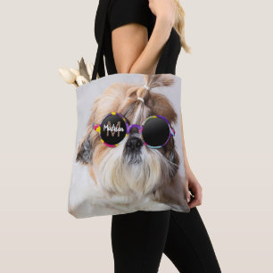Tote Bag Shih Tzu Cool fun mignon Photo Custom Monogramme