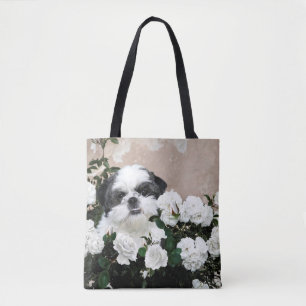 Tote Bag Shih Tzu dans les roses