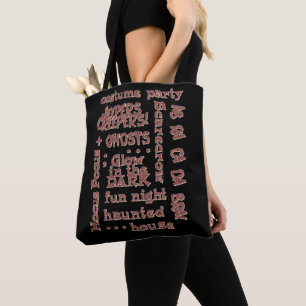 Tote Bag Shopping Bag Halloween Trick Treat Black
