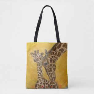 Tote Bag Shopping Fourre-tout Girafe mère et enfant